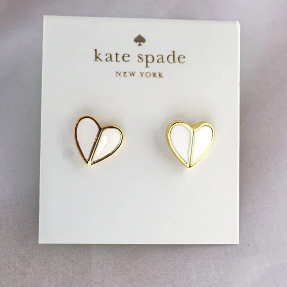 Kate spade heritage heart huggie earrings deals